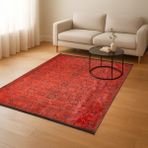 Evidea Soft Atlas Kırmızı 160x230 cm Afgan Desenli Halı