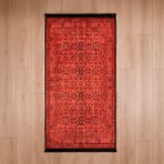 Evidea Soft Atlas Kırmızı 80x150 cm Afgan Desenli Halı