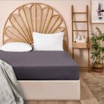 Evidea Soft Basic Antrasit 180x200 cm Çift Kişilik Lastikli Çarşaf