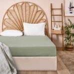 Evidea Soft Basic Yeşil 160x200 cm Çift Kişilik Lastikli Çarşaf