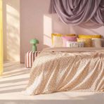 Evidea Soft Bloom Çift Kişilik Nevresim Takımı - Hardal / Pembe - Hardal - Pembe - 200 x 220 cm