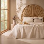 Evidea Soft Clay Tek Kişilik Pike Takımı - Beyaz / Bej - Beyaz - Bej - Montajsız