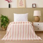 Evidea Soft Elvia Krem 150x200 cm Pamuklu Tek Kişilik Battaniye