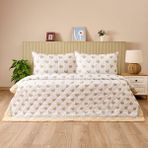 Evidea Soft Folky Çok Amaçlı Çift Kişilik Yatak Örtüsü Seti - Sarı - 200 x 230 cm