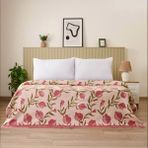 Evidea Soft Granate Ekru Kırmızı 200x220 cm Pamuklu Çift Kişilik Battaniye