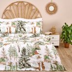 Evidea Soft Hardin Çift Kişilik Nevresim Takımı - Ekru / Yeşil - 200 x 220 cm - Ekru - Yeşil