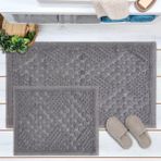 Evidea Soft Kağan Gri 60x100 cm + 50x60 cm 2'li Banyo Paspası