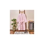 Evidea Soft Kimono Çizgili Kadın Bornoz - Beyaz / Pembe - L / Xl - 1 - Çok Renkli