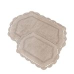 Evidea Soft Lace Bej 40x60 cm + 60x90 cm 2'li Banyo Paspası