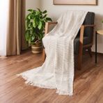 Evidea Soft Nemo Ekru Antrasit 180x220 cm Koltuk Şalı