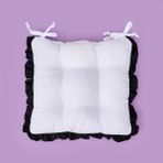 Evidea Soft Nora 40x40 cm Beyaz Siyah Sandalye Minderi