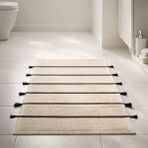Evidea Soft Rigel Ekru Siyah 60x100 cm Banyo Paspası