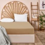 Evidea Soft Sütlü Kahverengi 100x200 cm Tek Kişilik Lastikli Çarşaf