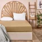 Evidea Soft Sütlü Kahverengi 160x200 cm Çift Kişilik Lastikli Çarşaf