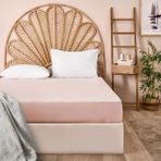 Evidea Soft Toz Pembe 160x200 cm Çift Kişilik Lastikli Çarşaf