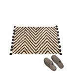 Evidea Soft Tufting Nora Ekru Antrasit 60x90 cm Banyo Paspası