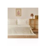 Evidea Soft Velinora Krem 220x240 cm Çift Kişilik Yatak Örtüsü Seti