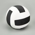 Evidea Soft Voleybol Topu Figürlü Yastık - Siyah / Beyaz - 20 cm - 20 x 20 cm - Siyah - Beyaz