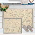 Evidea Soft Vonal Bej 60x100 cm + 50x60 cm 2'li Banyo Paspası