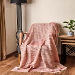 Evidea Soft Waffle Ekru Bordo 120x170 cm Koltuk Şalı