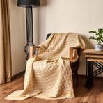 Evidea Soft Waffle Ekru Sarı 120x170 cm Koltuk Şalı