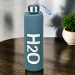 Evidea | Tohana H2O Kılıflı Cam Matara - Mavi / Şeffaf - 600 ml