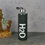 Evidea | Tohana H2O Kılıflı Cam Matara - Siyah / Şeffaf - 600 ml