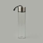 Evidea | Tohana H2O Metal Kapaklı Cam Matara - Şeffaf / Gri - 400 ml