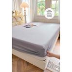 Evien Home %100 Organik Pamuk Lastikli Çarşaf Yumuşak Kaymaz Tek/çift Kişilik Cotton Fitted Sheet - Gri - 120 x 200 cm