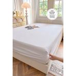Evien Home %100 Organik Pamuk Lastikli Çarşaf Yumuşak Kaymaz Tek/çift Kişilik Cotton Fitted Sheet - Krem - 120 x 200 cm