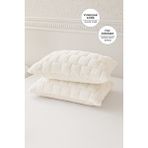 Evien Home Kürklü Peluş 2'li Yastık Kılıfı 50x70 cm Benita Yumuşak Supersoft Dekoratif Wellsoft Kırık Beyaz