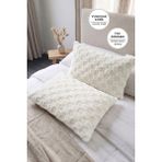 Evien Home Kürklü Peluş 2'li Yastık Kılıfı 50X70 cm Polo Yumuşak Supersoft Dekoratif Wellsoft Krem - 50 x 70 cm