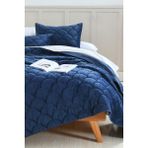 Evien Home Shane Kadife Yatak Örtüsü Seti Tek Kişilik 2 Parça Kapitone Supersoft Yumuşak Elyaf Dolgulu - Lacivert - 170 x 230 cm