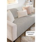 Evien Home Soft Kürklü Koltuk Örtüsü 170X215 cm Yumuşak Peluş Kaymaz Taban Kanepe Örtüsü Gri - 170 x 215 cm