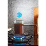 evikonu Isıya Dayanıklı Borosilikat Cam Cezve Modern Şık Ateşe Dayanıklı Şeffaf Cezve 200 ml