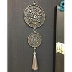 EVILEYE İkili Nazarlık Duvar Süsü, Gümüş Füme, 15x43 cm, Polyester Cam, Geleneksel Nazar Boncuğu Motifli Ev Ofis Dekorasyonu