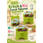 Evim 365 Desenli Plastik Çocuk Taburesi - Yeşil