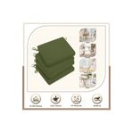 Evim Canvas Tekli Koyu Haki Sıvı Geçirmez Leke Tutmaz Fermuarlı Bağcıklı Sandalye Minderi 40 x 40 cm