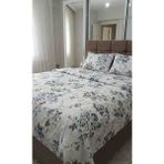 Evim Çiçek Desenli Nevresim Takımı - Açık Mavi - Beyaz - 200 x 230 cm