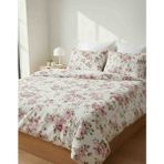 Evim Çiçek Desenli Nevresim Takımı - Açık Pembe - Beyaz - 200 x 230 cm
