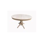 Evim-E Aksesuar 100X150 Cm Baba Ayaklı Oval Raylı Açılır Masa Ahşap Ham&Cilasız