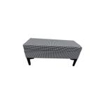 Evim-E Aksesuar Modern Ağaç Iskeletli 40X100 Cm Puf(Bench) Keten Kaz Tüyü Desenli Kumaş