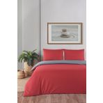 Evim Organik Pamuk Akfil Çift Taraflı Nevresim Takımı Çift Kişilik 200x220 cm Bordo Antrasit BORDO-ANTRASİT 200 x 220