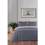 Evim Organik Pamuk Akfil Çift Taraflı Nevresim Takımı Tek Kişilik 160x220 cm Antrasit Pudra ANTRASİT-PUDRA 160 x 220