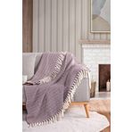 Evim Pamuklu Alder Ekru Mor Koltuk Şalı - 130x170 Cm EKRU MOR 130 x 170