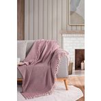 Evim Pamuklu Vanes Renkli Bordo Koltuk Şalı - 130x170 Cm RENK BORDO 130 x 170