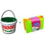 Evima 3'lü Bulaşık Süngeri ve Moon Bulaşık Jeli 1300 Gr--2'li Set