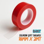 Evimdeyokyok Çift Taraflı Silikon Bant Kırmızı Güçlü Yapışkanlı Su Geçirmez Bant Çerçeve Tablo Bandı 18x2m