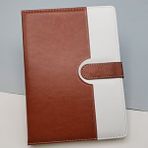 evimdeyokyok Çizgili Termo Deri Defter Kahverengi Çok Renkli