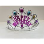 evimdeyokyok Evimdeyokyok Gümüş Renk Happy Birthday Yazılı Doğum Günü Tacı 60 Cm Çok Renkli